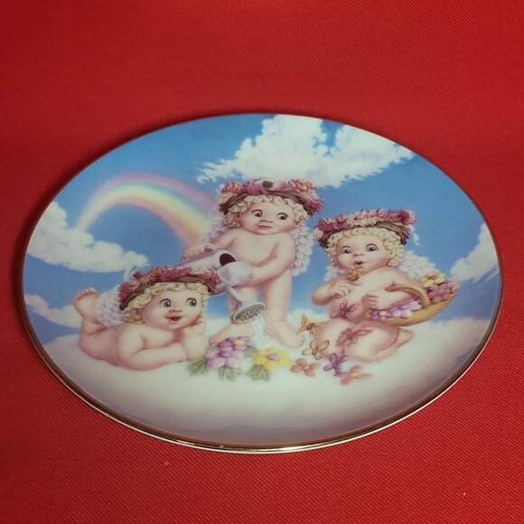 Vintage Dreamsicles Blossoms and Butterflies Angel Cherub Collectible Plate 1994 - Picture 5 of 12